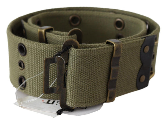 Ermanno Scervino Chic army green cotton waist belt