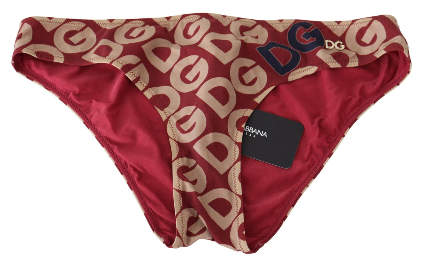 Dolce &amp; Gabbana Chic Bikini Bottom logoprintillä Maroon beigeä