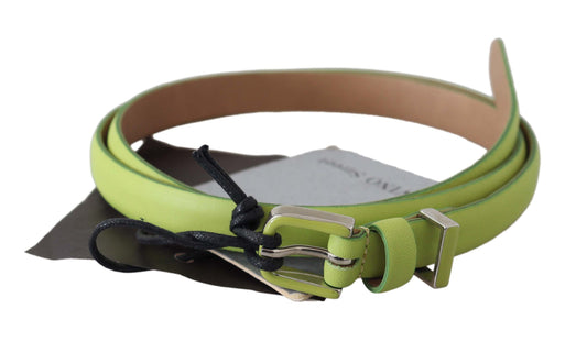 Scervino Street Classic green leather belt with silver hardware