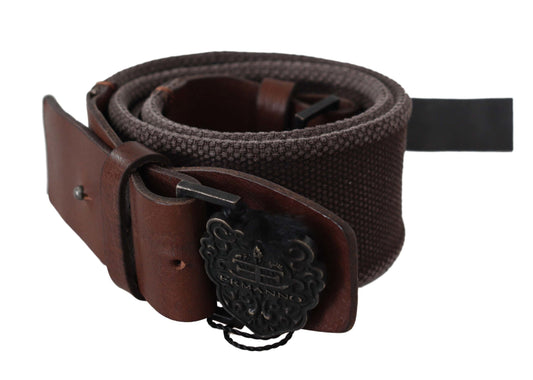 Ermanno Scervino Classic dark brown leather belt with logo buckle