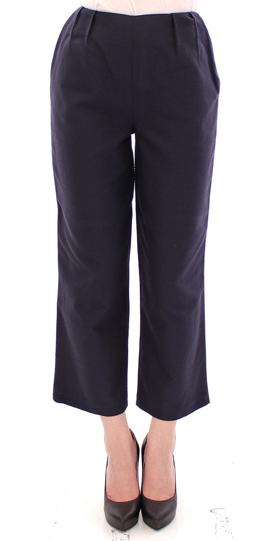 Andrea Incontri Schicke blaue Cropped Pants - Exquisite Handwerkskunst