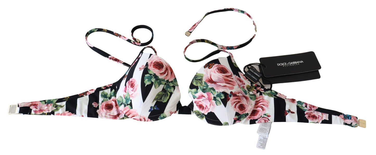 Dolce & Gabbana Schickes Bikinioberteil mit Rosenmuster für elegante Strandtage