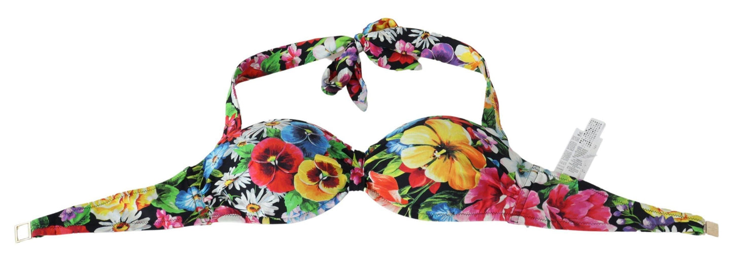 Dolce & Gabbana Florale Eleganz Hochwertiges Bikini-Oberteil