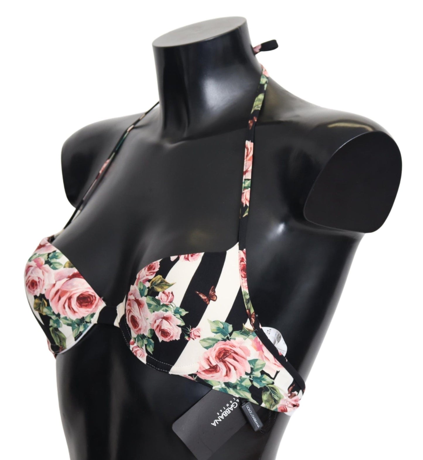 Dolce & Gabbana Elegantes Bikini-Oberteil mit Rosendruck