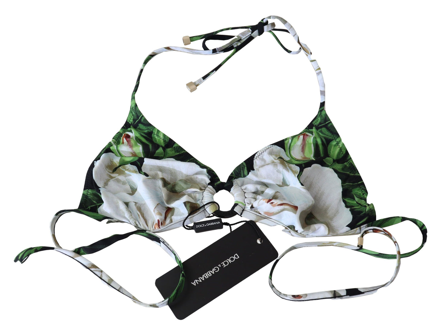 Dolce & Gabbana Bikini-Oberteil mit Blumendruck und Logo-Verschluss