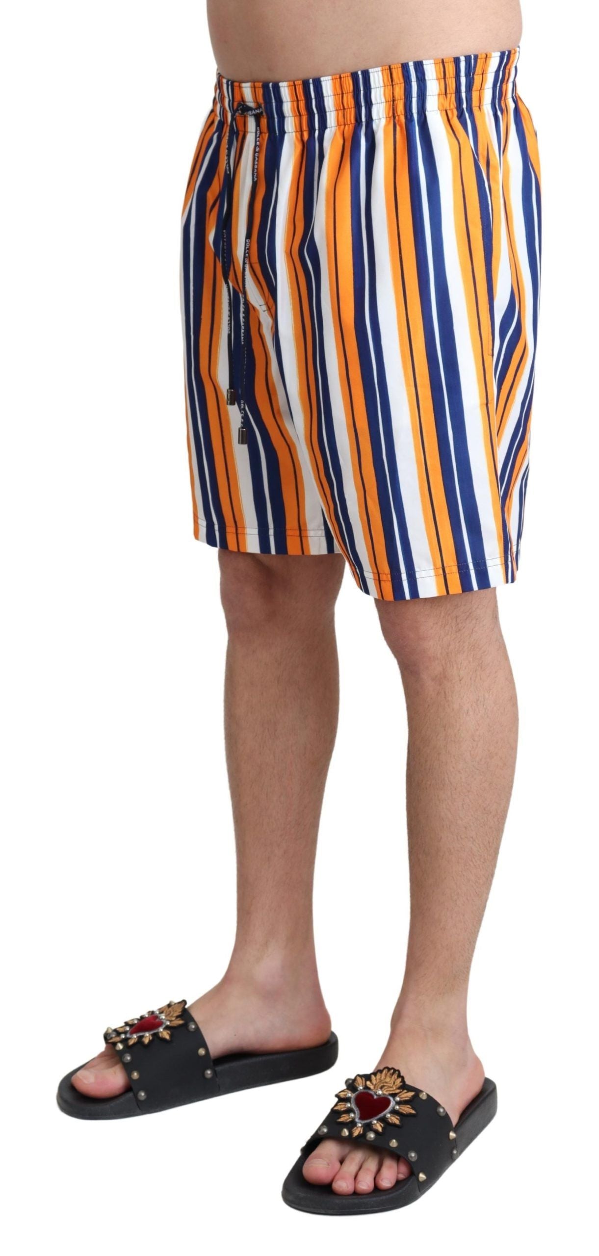 Dolce &amp; Gabbana Multicolored Striped Swim Shorts