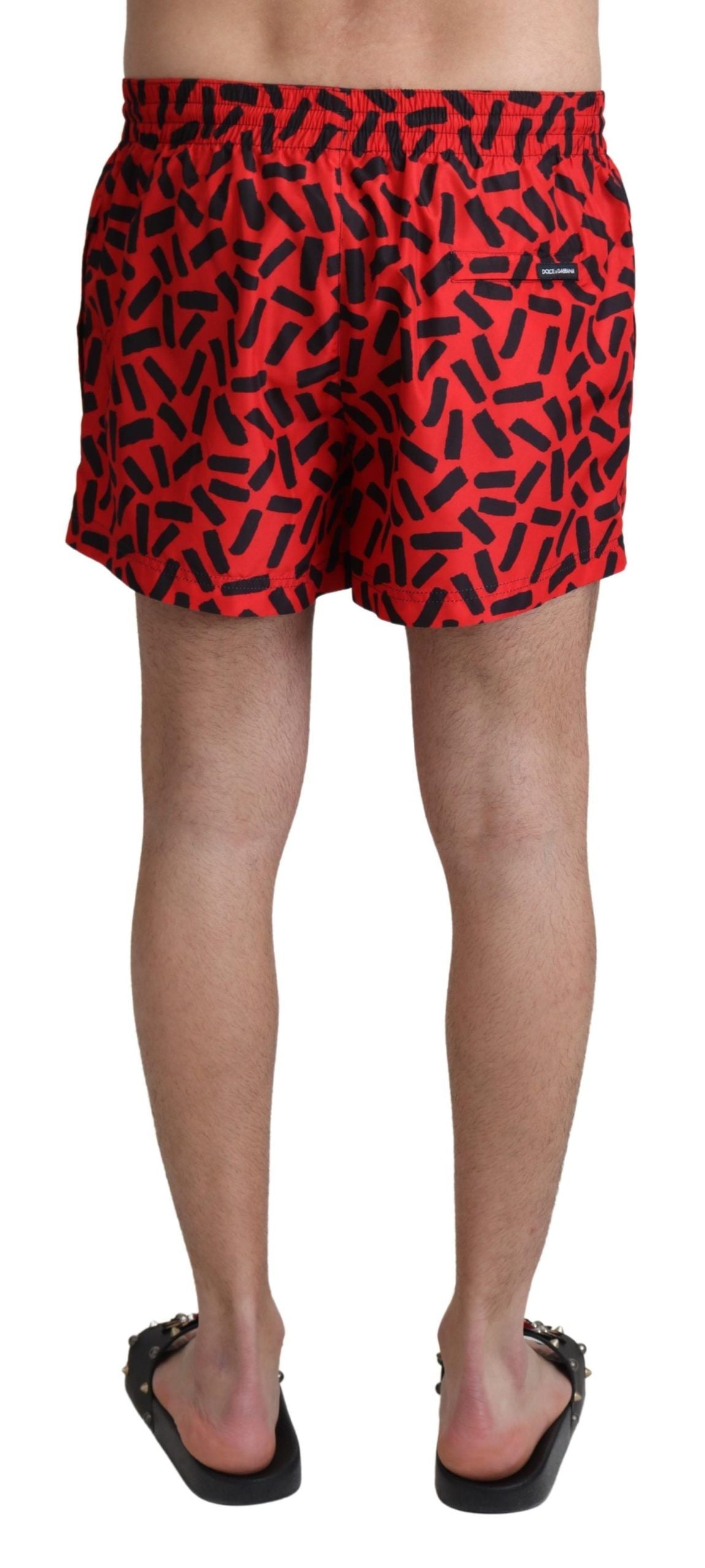 Dolce &amp; Gabbana Bright red drawstring swim shorts