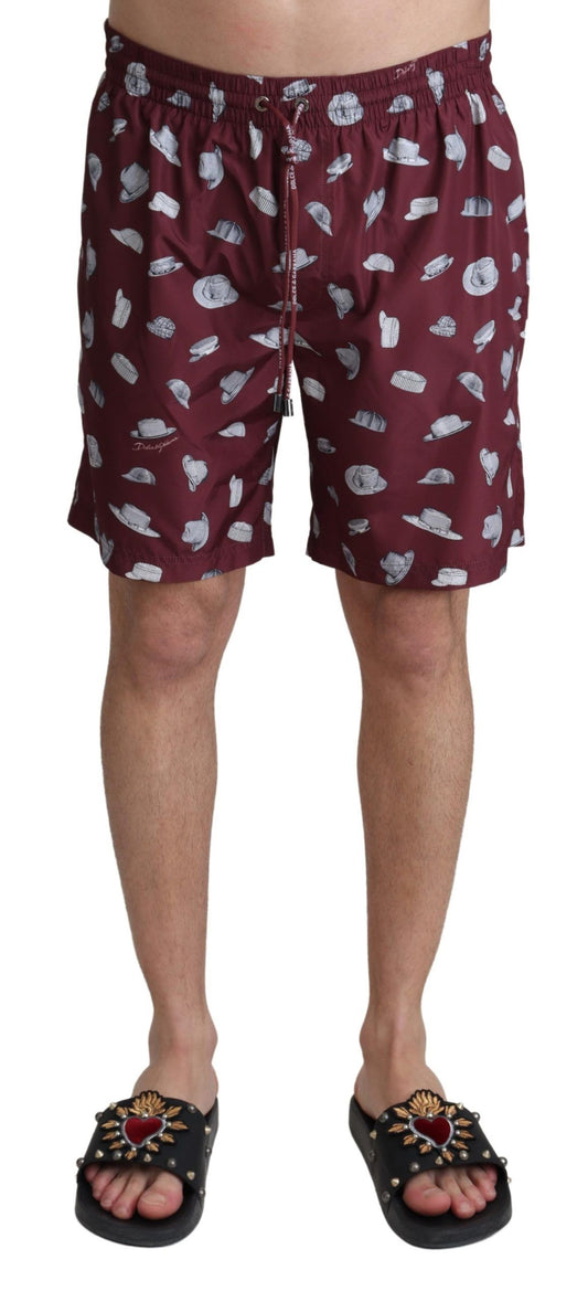 Dolce &amp; Gabbana Elegant maroon swim shorts