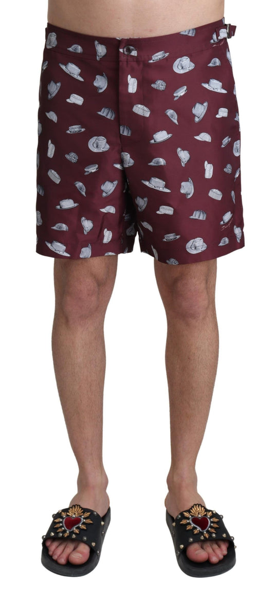 Dolce &amp; Gabbana Elegant maroon swim shorts