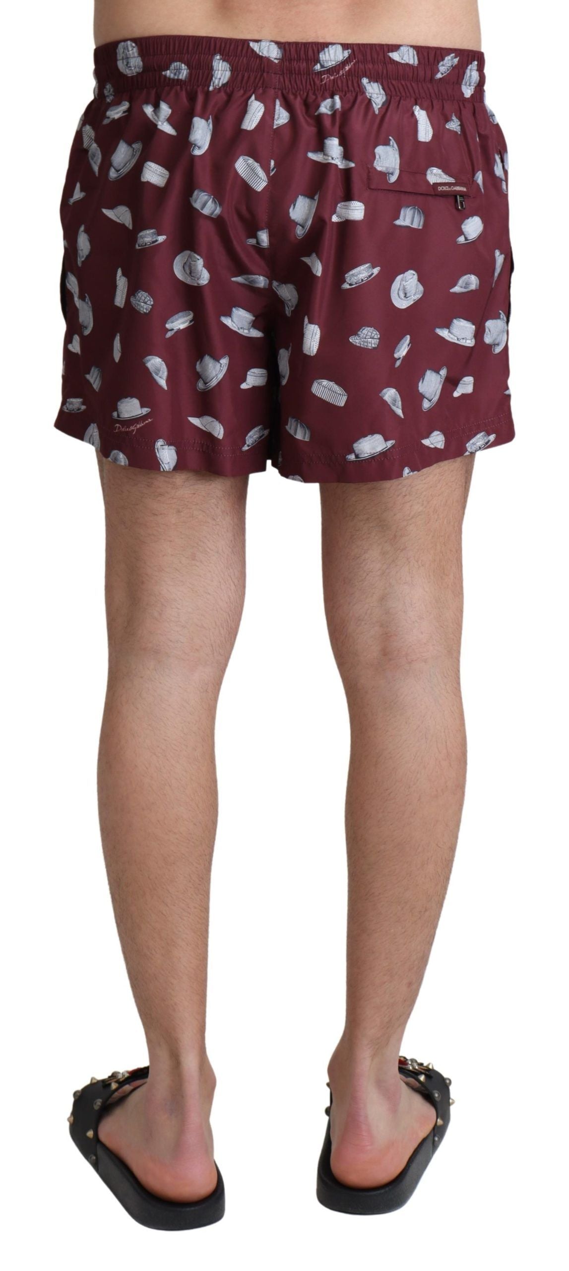 Dolce & Gabbana Maroon Elegance Badehose für Männer