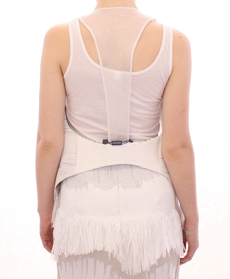 Arzu Kaprol Chic vest with open back and fringes