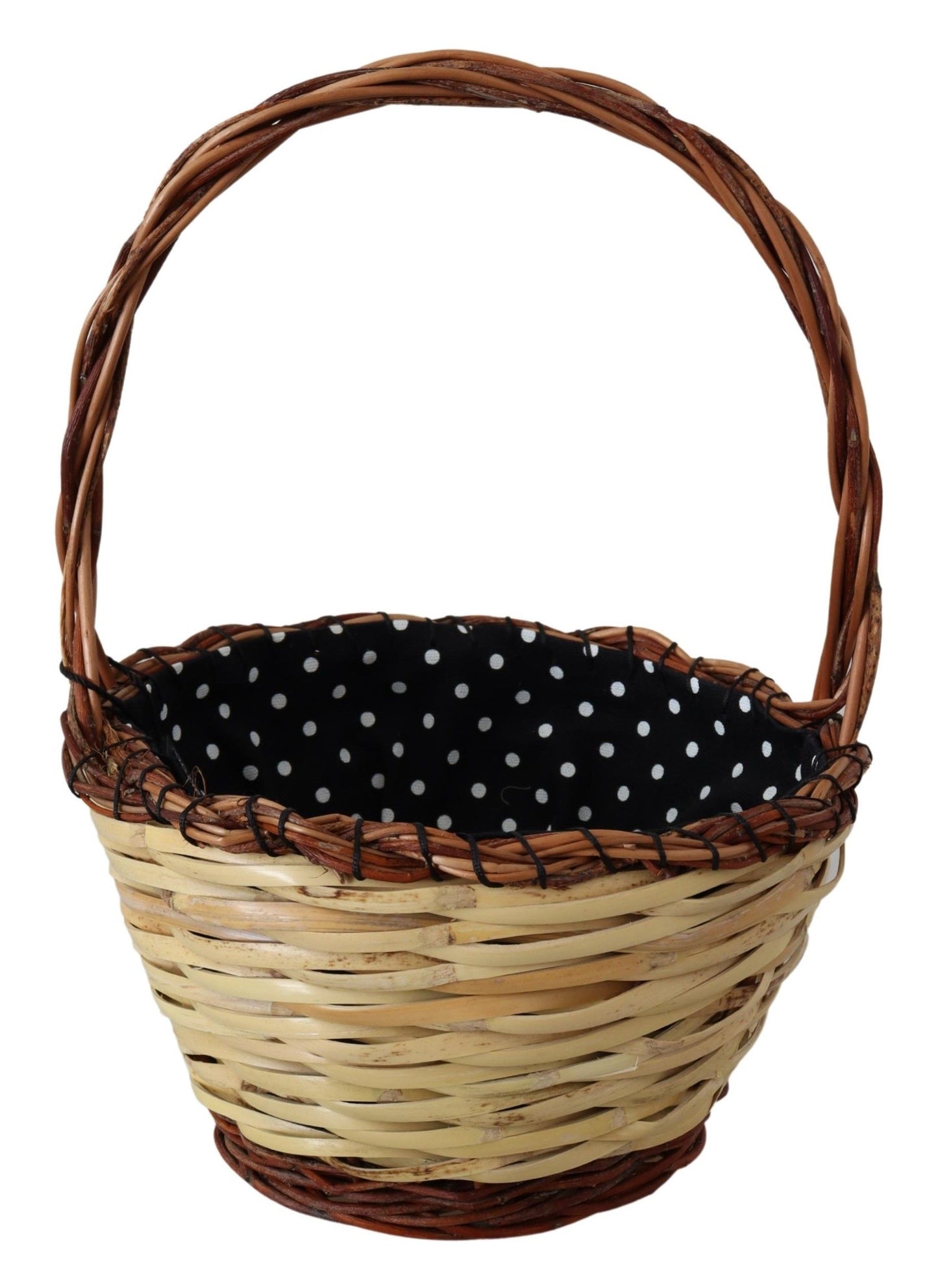 Dolce &amp; Gabbana Chic Beige Wicker Basket -kangaskassi