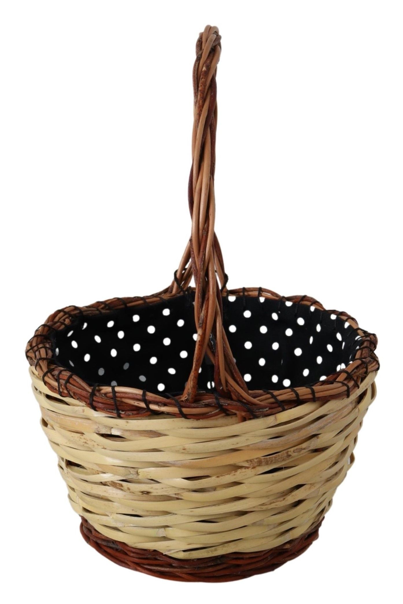 Dolce &amp; Gabbana Chic Beige Wicker Basket -kangaskassi