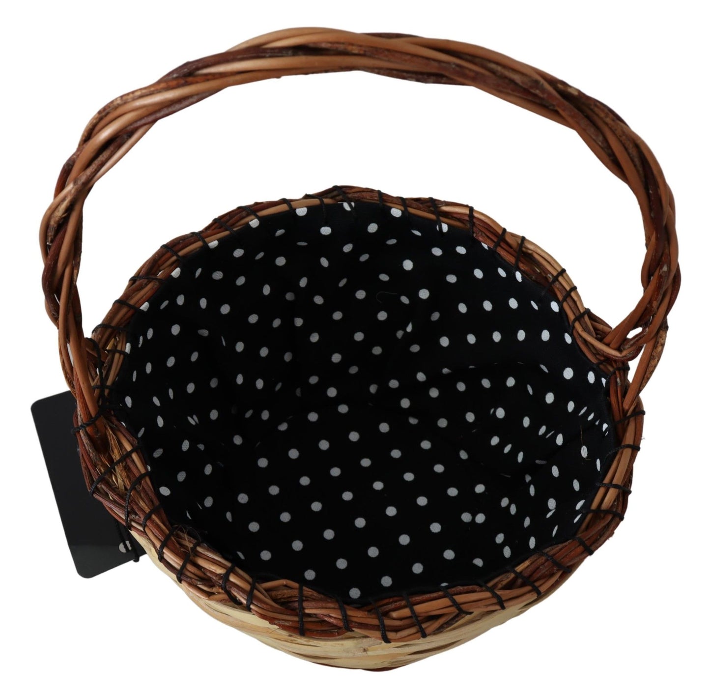 Dolce &amp; Gabbana Chic Beige Wicker Basket -kangaskassi