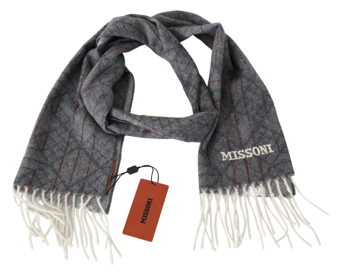 Missoni Elegant Unisex Cashmere -huivi, jossa tunnuskuvio