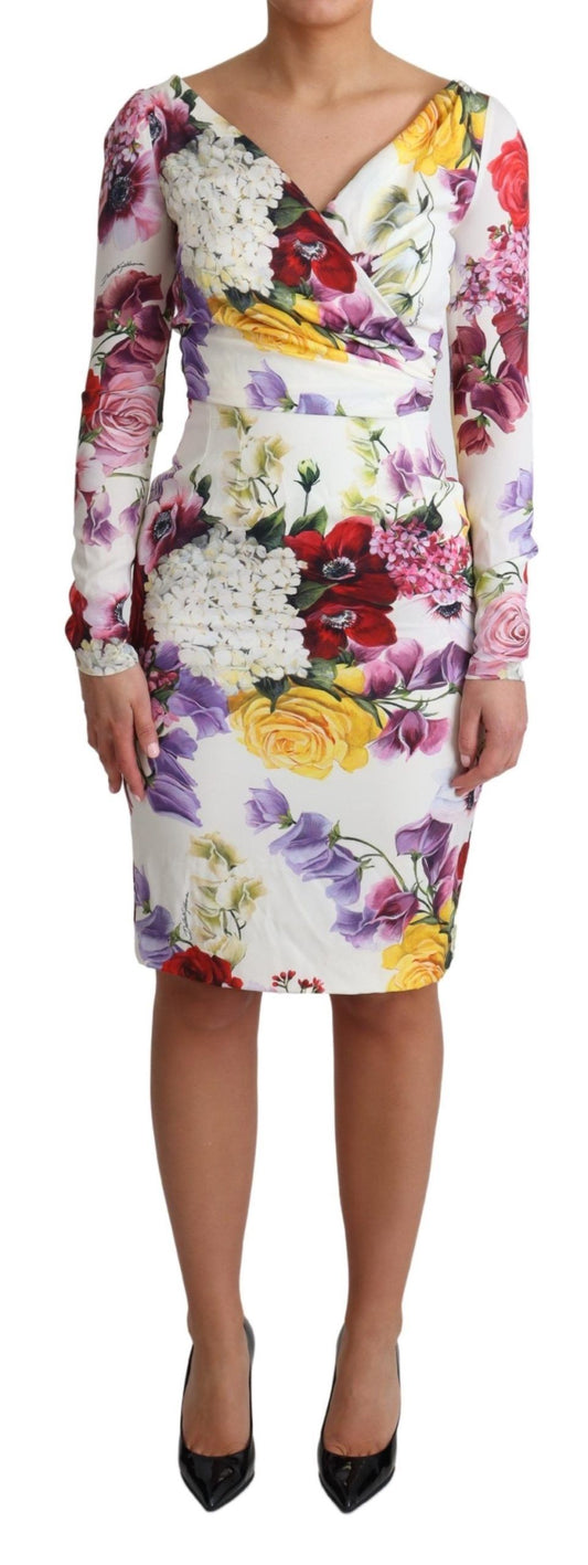 Dolce &amp; Gabbana Elegant floral silk coat dress