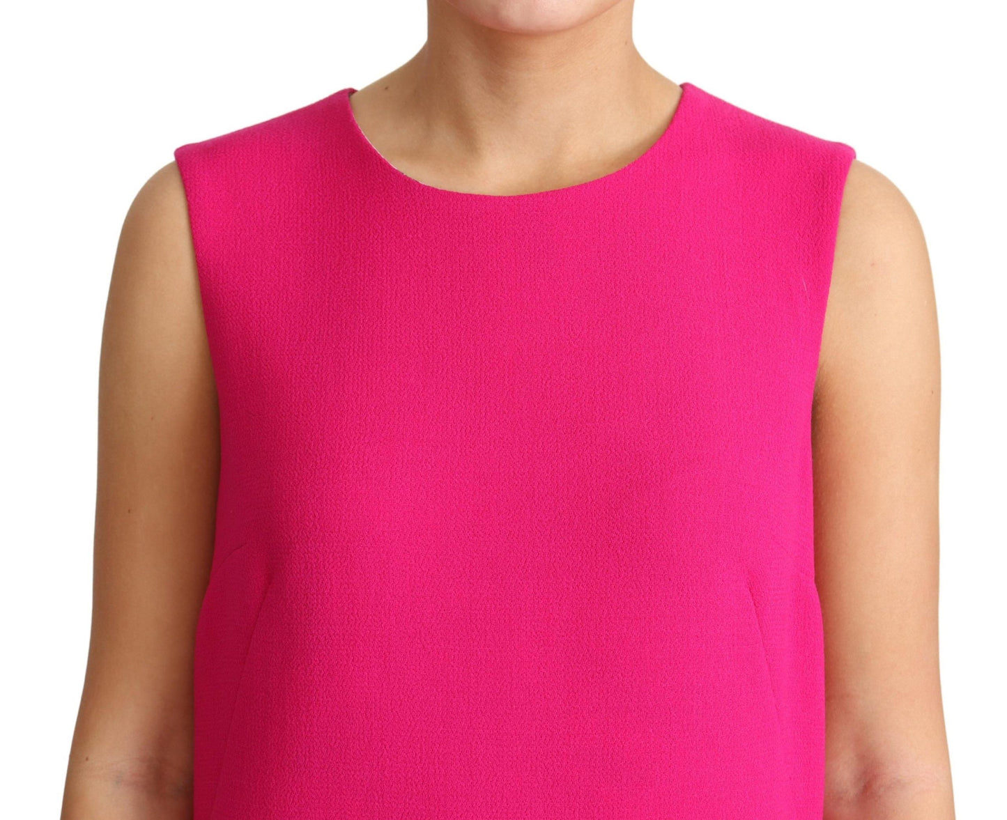 Dolce &amp; Gabbana Elegant Fuchsia Wool Blend Sequin Shift -mekko