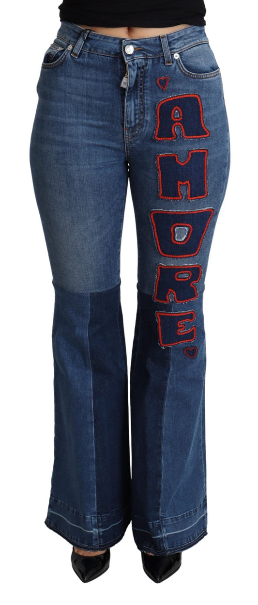 Dolce & Gabbana Elegante Boot Cut Denim Jeans mit Amore Patch