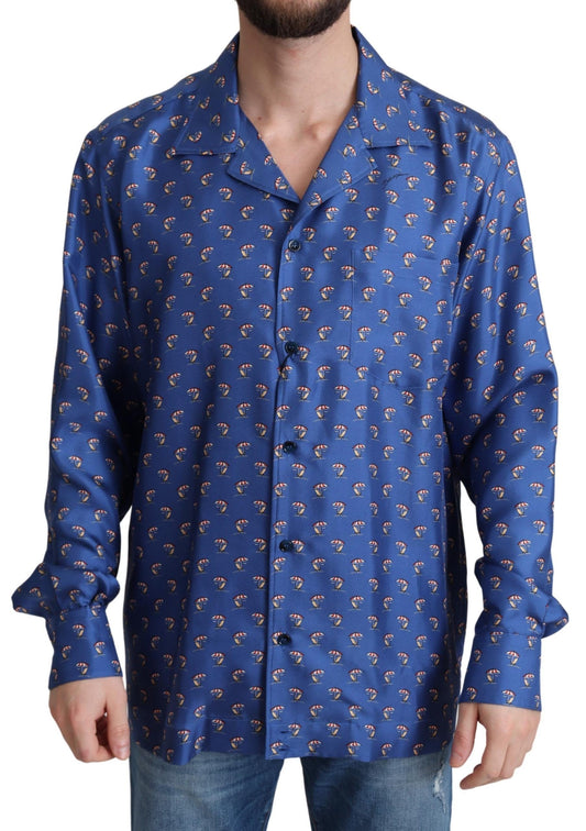 Dolce &amp; Gabbana silk beach chair print casual shirt