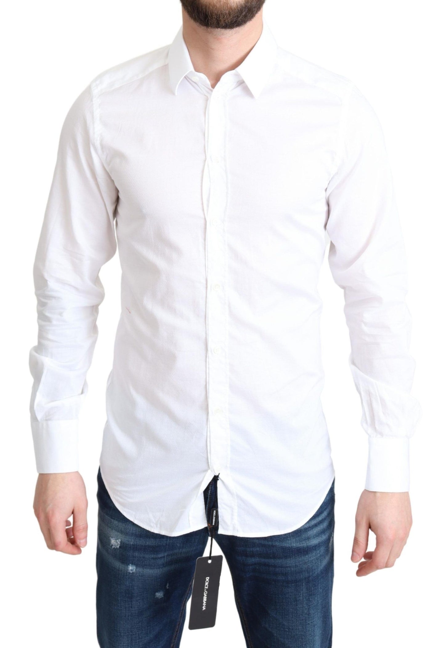 Dolce &amp; Gabbana Elegant White Cotton Shirt Slim Fit