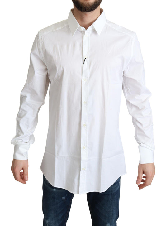 Dolce &amp; Gabbana Elegant white cotton stretch shirt