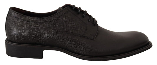 Dolce & Gabbana Elegante Derby-Schuhe aus schwarzem Leder