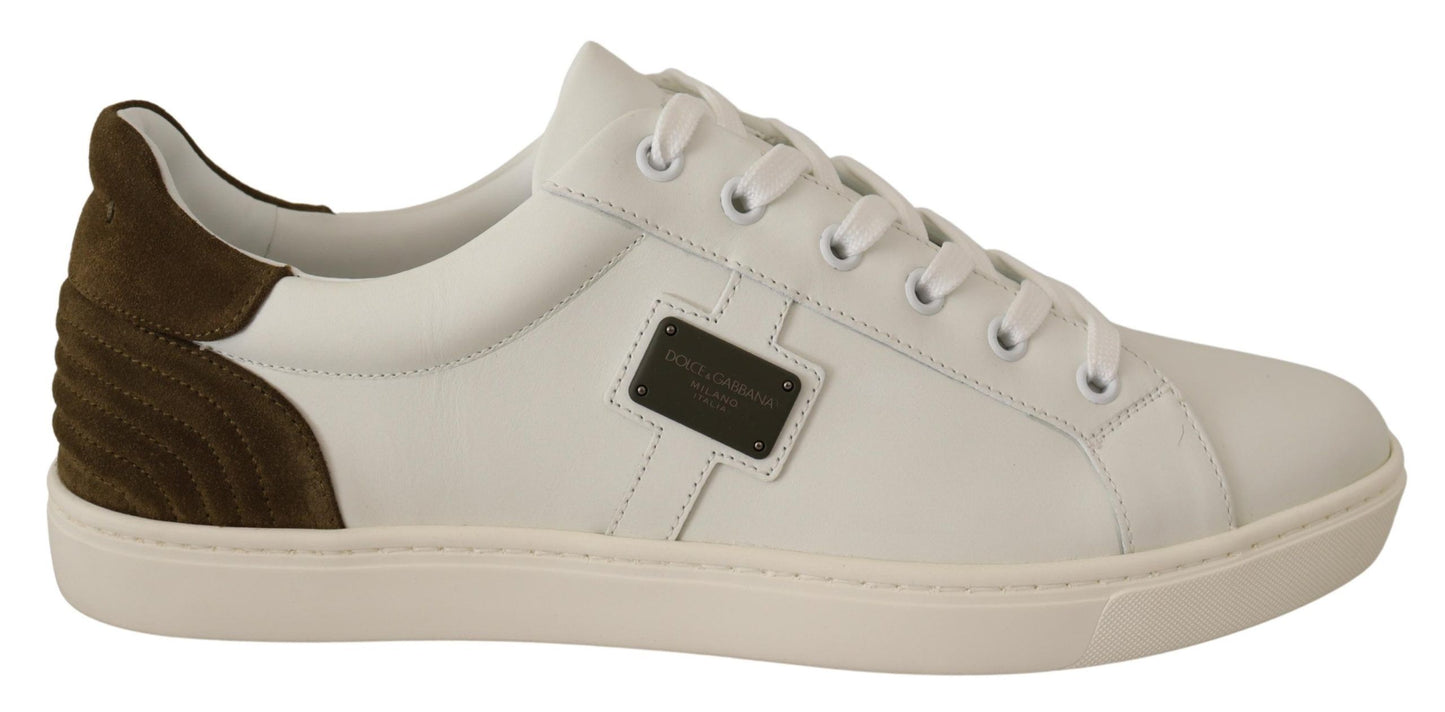 Dolce &amp; Gabbana Chic White Leather Sneakers for Men