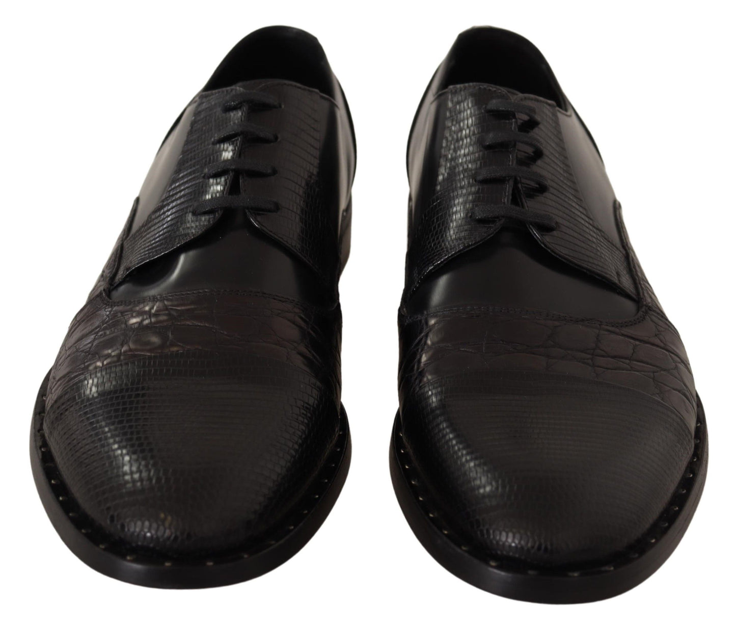 Dolce &amp; Gabbana Elegant Black Derby Oxford Wingtips