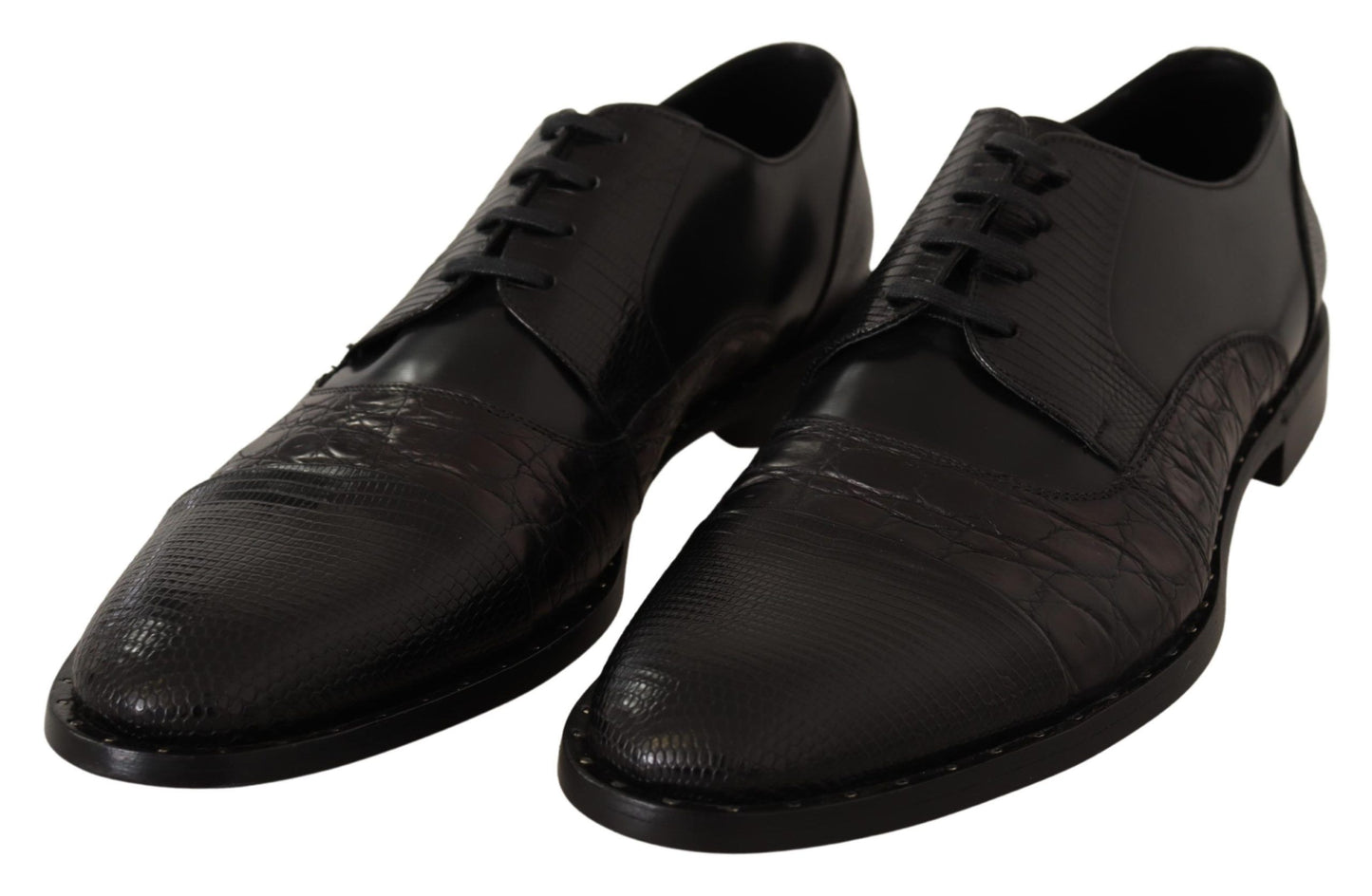 Dolce &amp; Gabbana Elegant Black Derby Oxford Wingtips