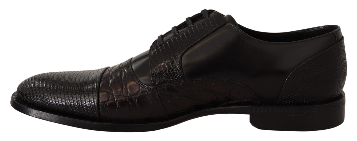 Dolce &amp; Gabbana Elegant Black Derby Oxford Wingtips