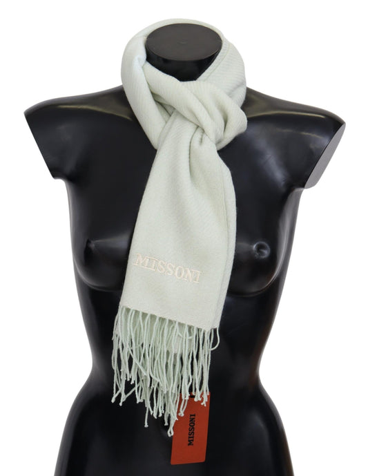 Missoni Elegant white cashmere scarf