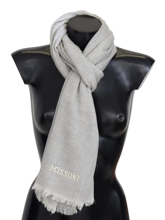 Missoni Elegant wool scarf with characteristic embroidery