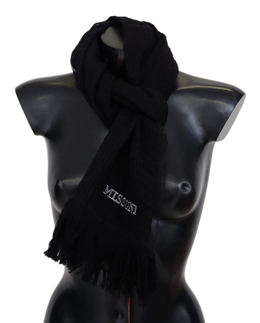 Missoni Elegant Wool and Silk Scarf Unisex Black