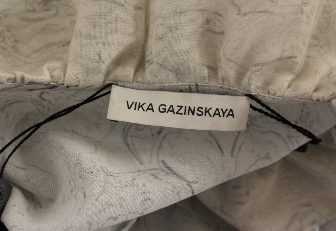 Vika Gazinskaya Elegante blaue Tunika-Bluse aus Baumwolle