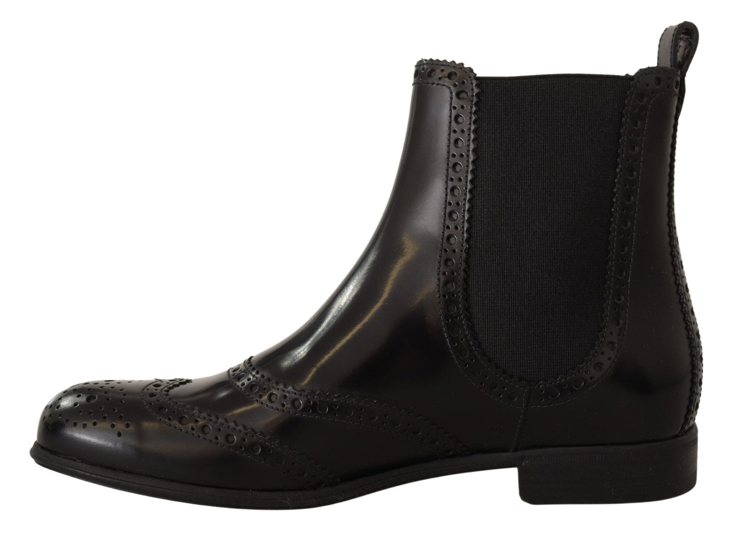 Dolce &amp; Gabbana Elegant Black Wingtip Oxford -nilkkurit