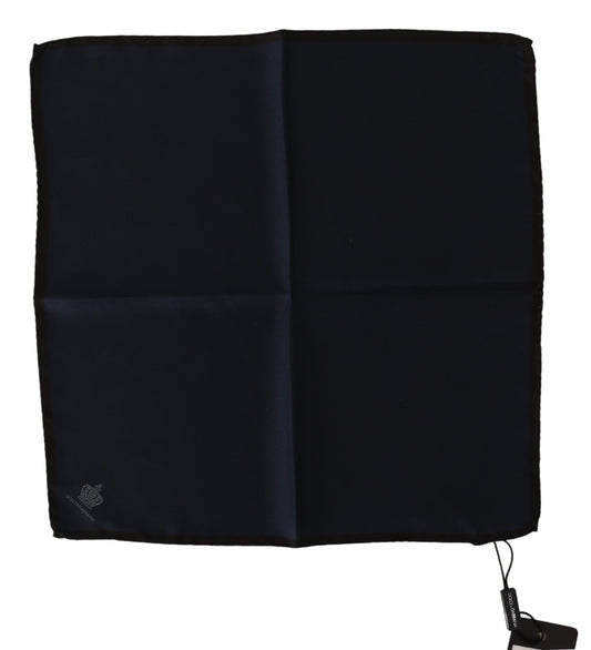 Dolce &amp; Gabbana Elegant Silk Pocket Square Musta Pocket Square