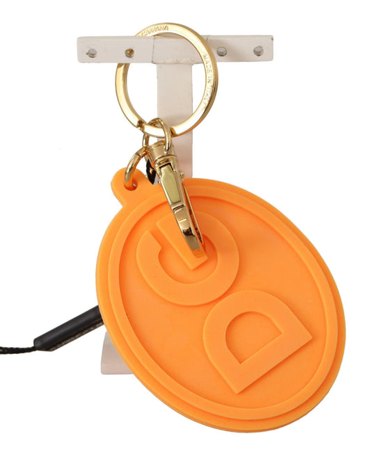 Dolce &amp; Gabbana Stunning Orange Gold Keyring &amp; Bag Charm