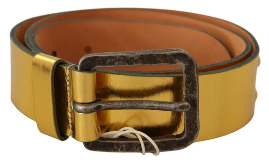 John Galliano Elegant men's belt made of genuine leather in gold