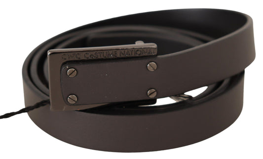 Costume National Elegant leather belt with metal buckle