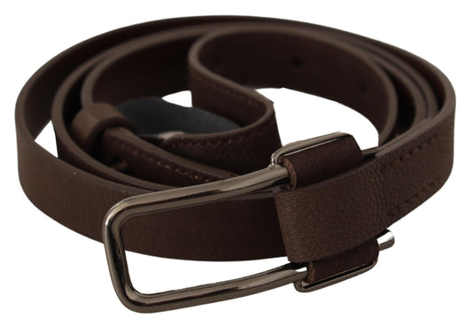 Costume National Elegant brown fashion belt with silver buckle