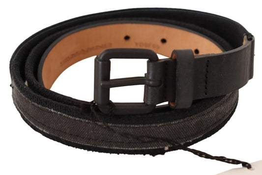 Ermanno Scervino Classic black leather belt with buckle closure