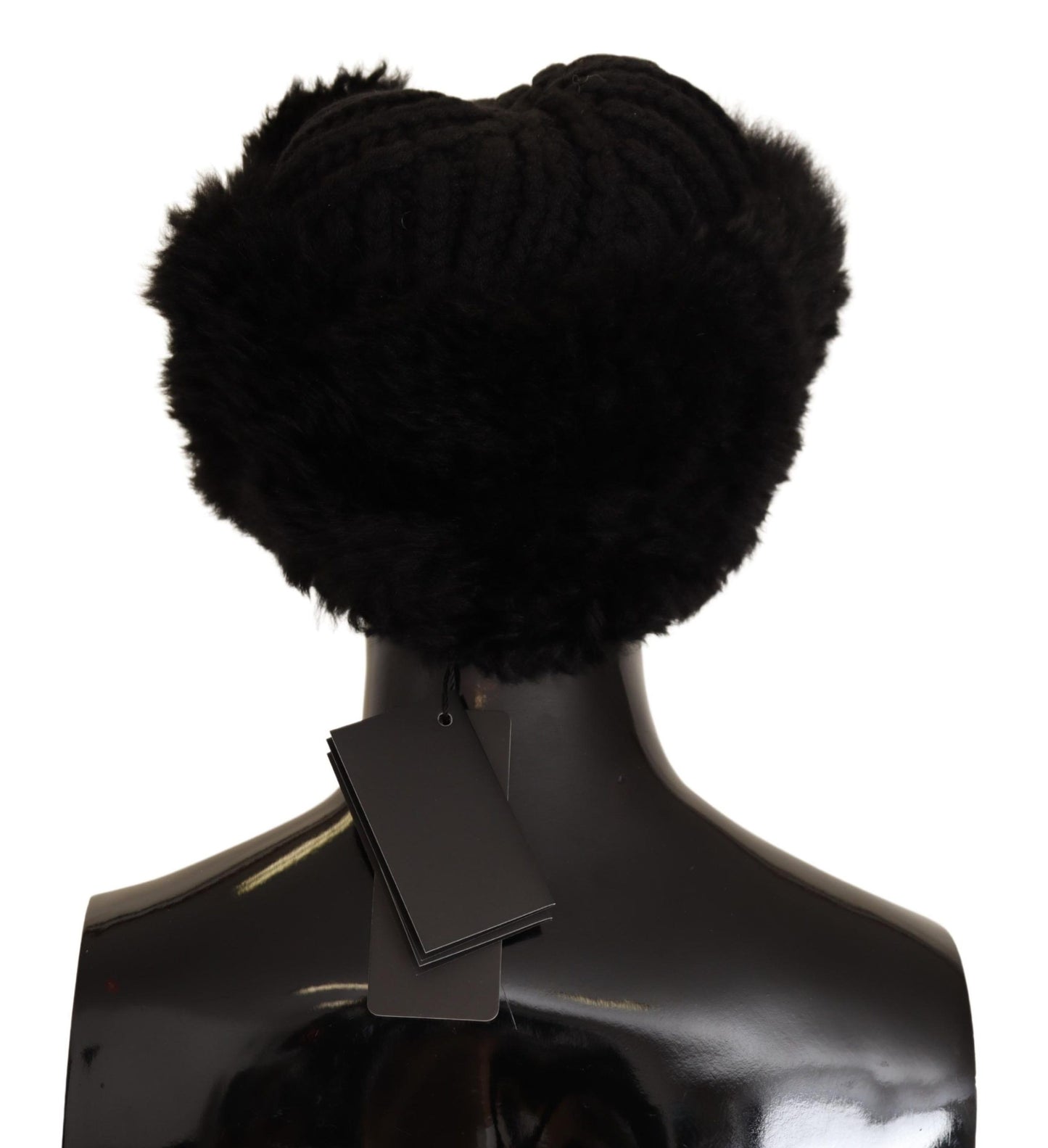 Dolce &amp; Gabbana Elegant Black Cashmere Alpaca Fur Hat