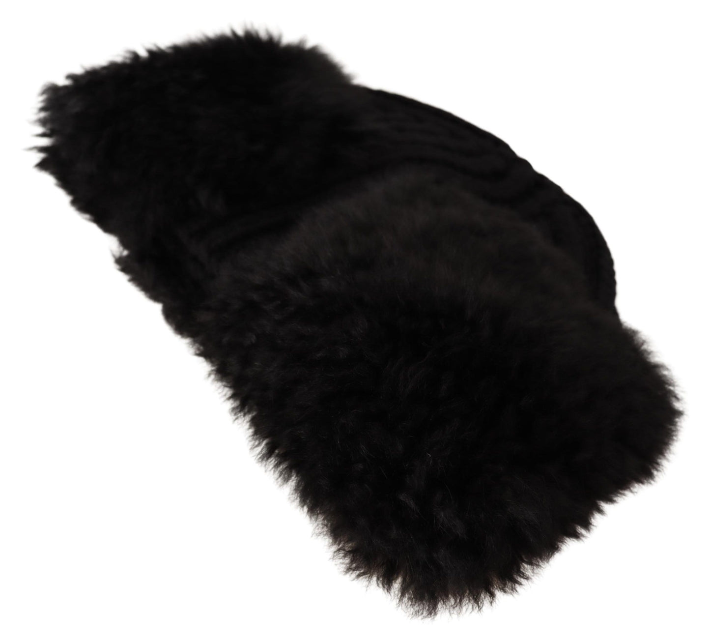 Dolce &amp; Gabbana Elegant Black Cashmere Alpaca Fur Hat