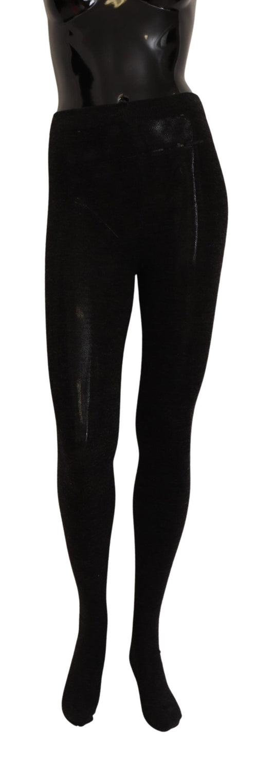 Dolce &amp; Gabbana Elegant black stretch wool tights