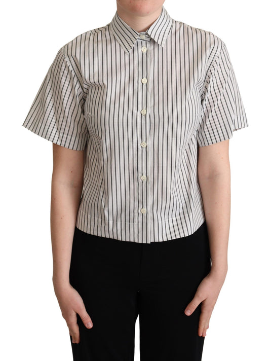 Dolce &amp; Gabbana Chic monochrome striped polo shirt