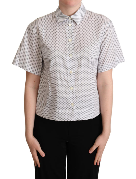 Dolce &amp; Gabbana Chic Grey Polka Dot Short Sleeve Polo