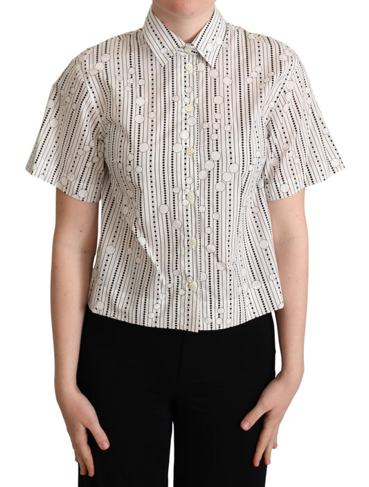 Dolce &amp; Gabbana Geometric elegant polo shirt with collar