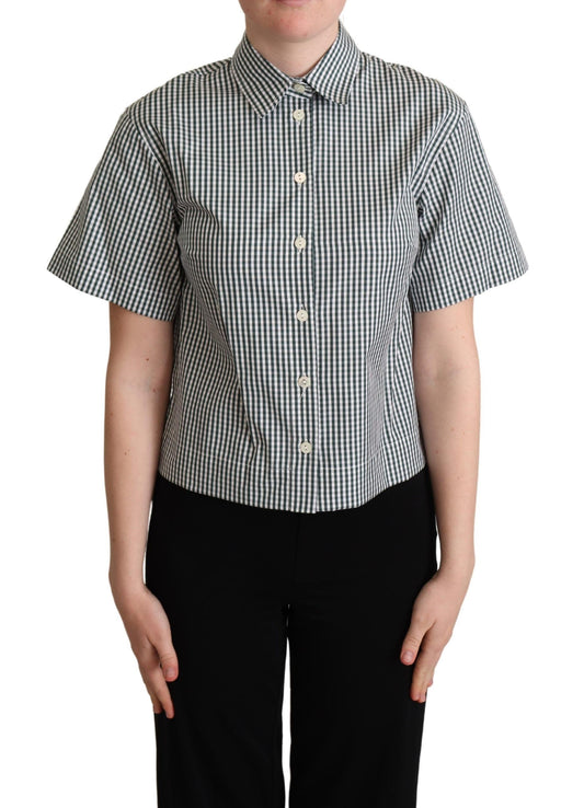 Dolce &amp; Gabbana Elegant Checked Cotton Polo Shirt