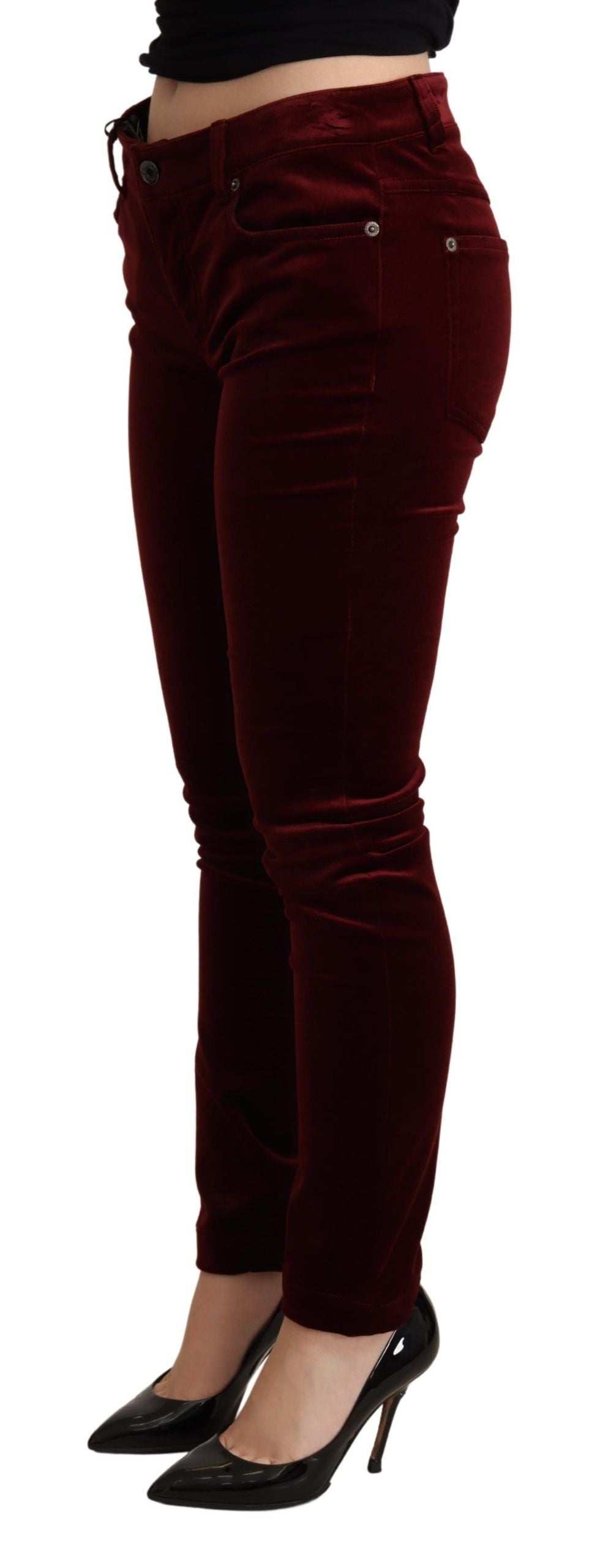 Dolce &amp; Gabbana Exquisite Bordeaux Skinny Pants