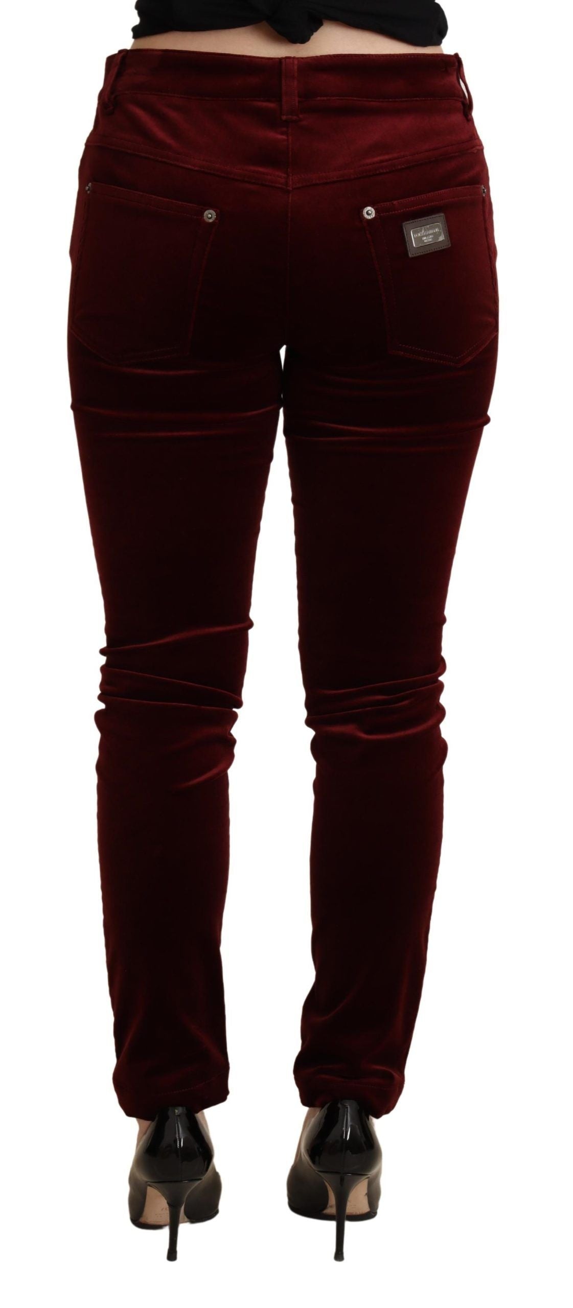 Dolce &amp; Gabbana Exquisite Bordeaux Skinny Pants